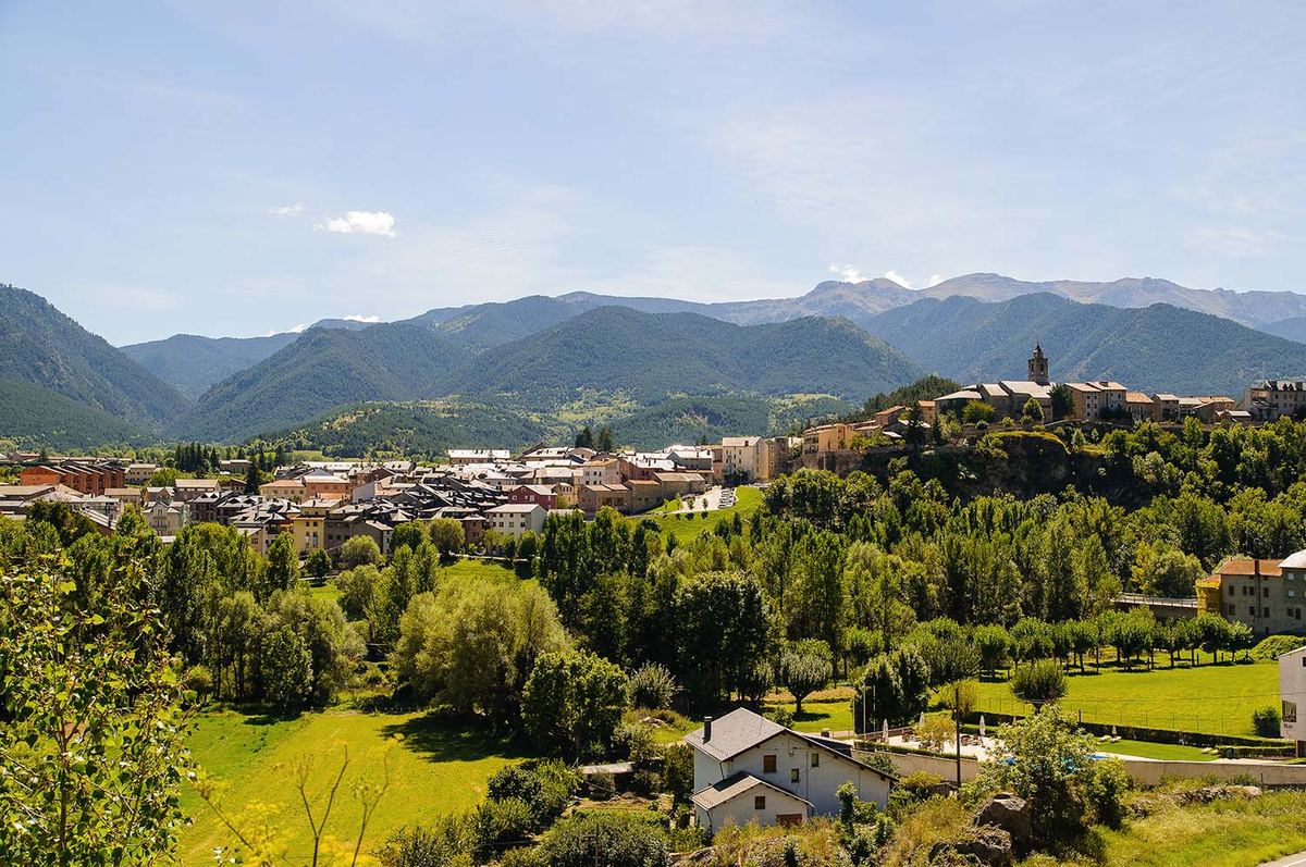 The arcaded square in the old quarter of Bellver de Cerdanya
