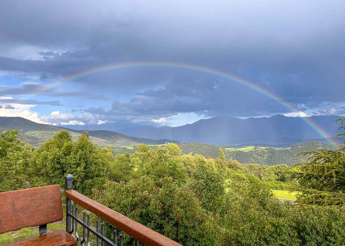 A rainbow over the Cerdanya valley, seen from the house
